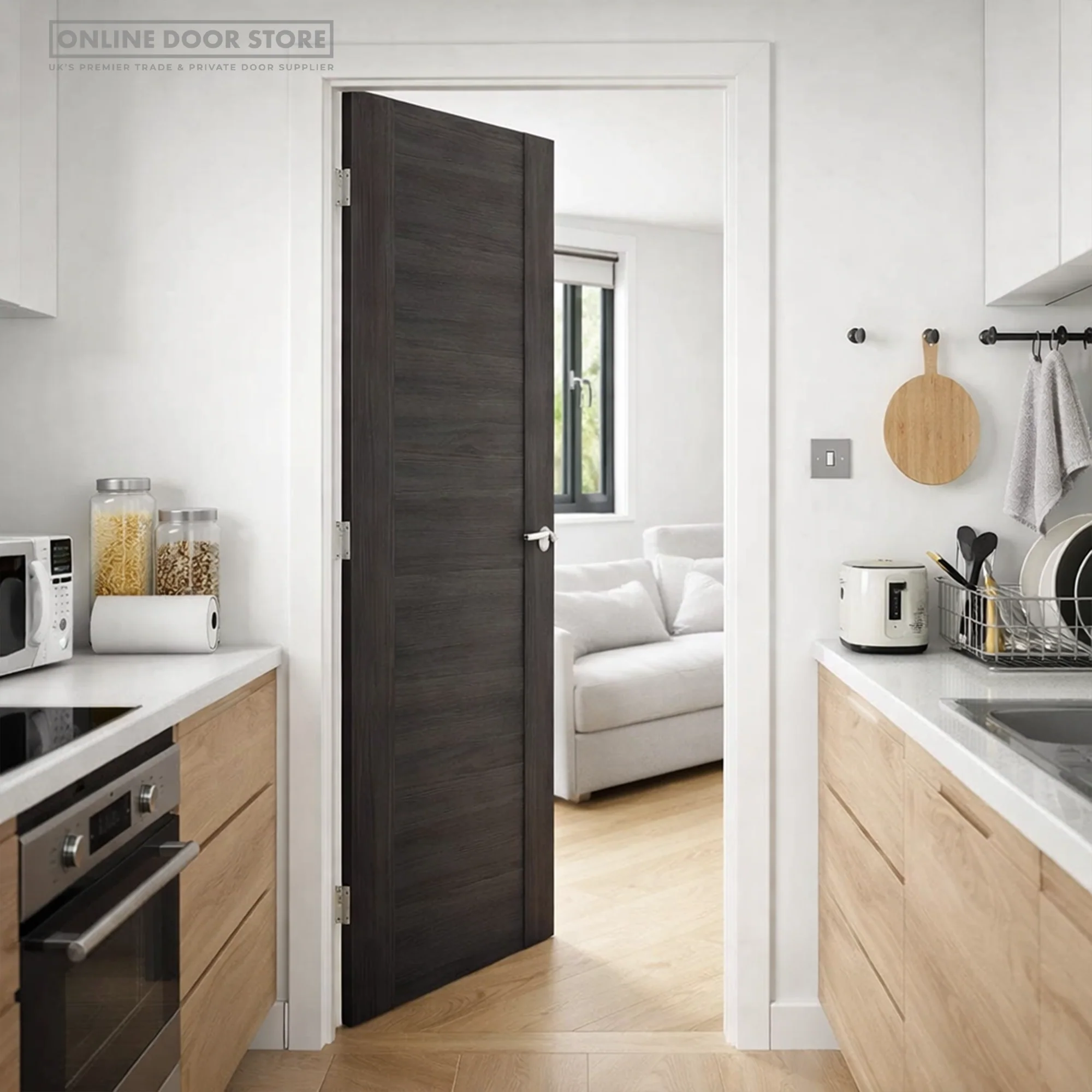 JB Kind Alabama Dark Grey Laminated Internal Door - Image 3