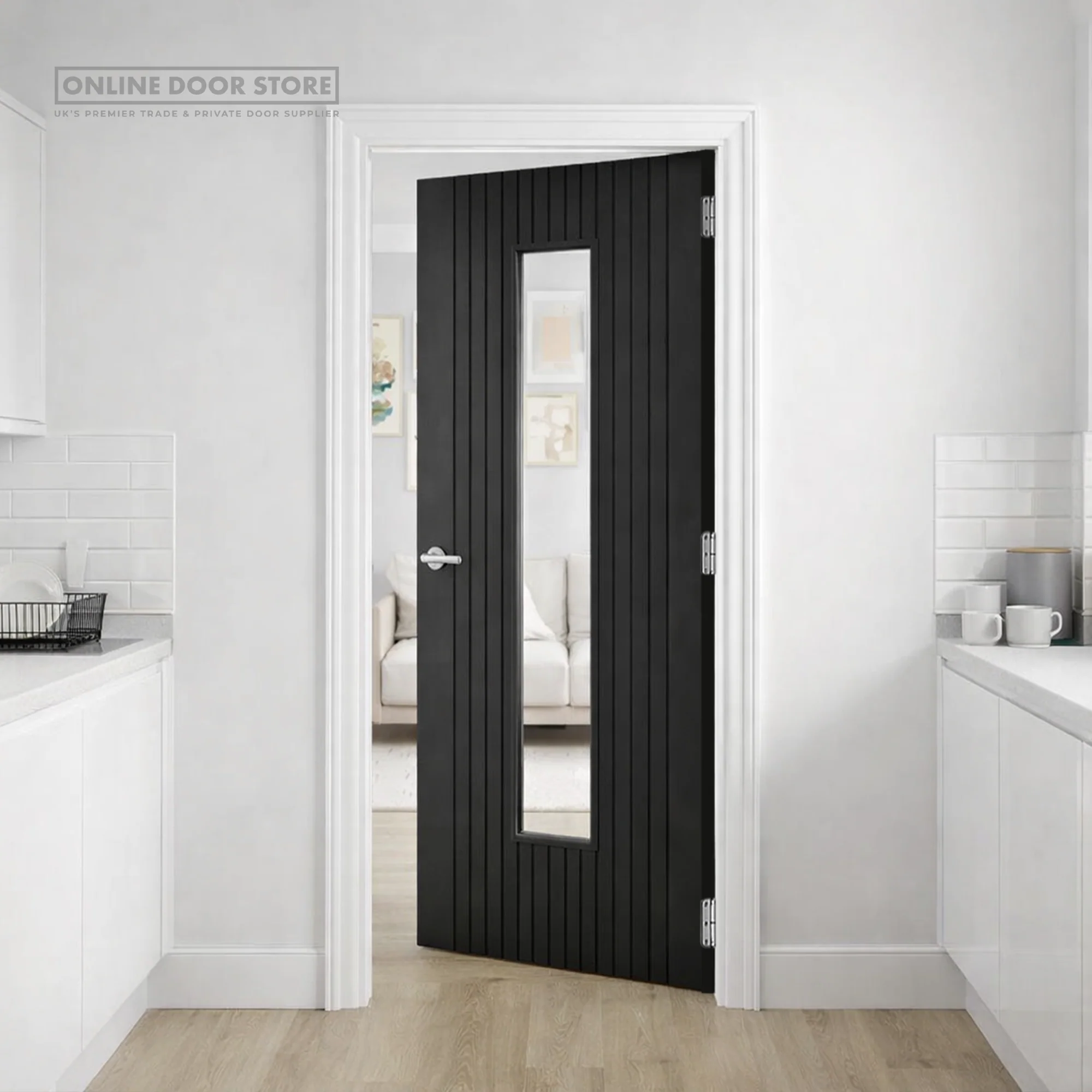 JB Kind Aria Black Laminated Internal Glazed Door - Image 2