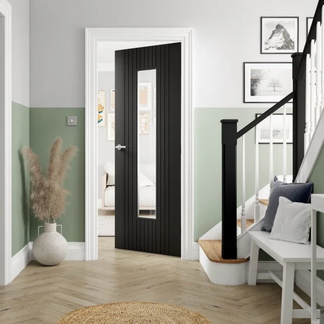 JB Kind Aria Black Laminated Internal Glazed Door - Image 3