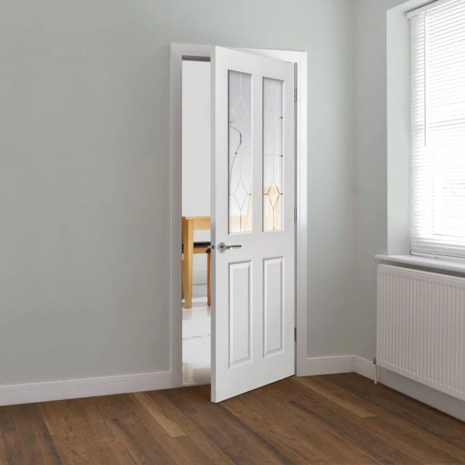 JB Kind Canterbury Grained 2 Light Etched Internal Glazed Door - Image 3
