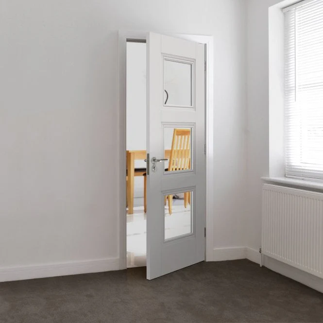 JB Kind Catton White Primed Internal Glazed Door - Image 3