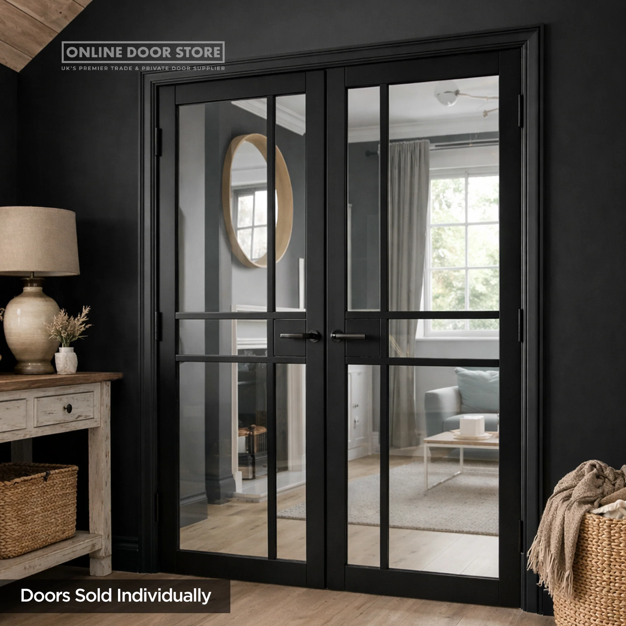 JB Kind City Black Internal Glazed Door - Image 3
