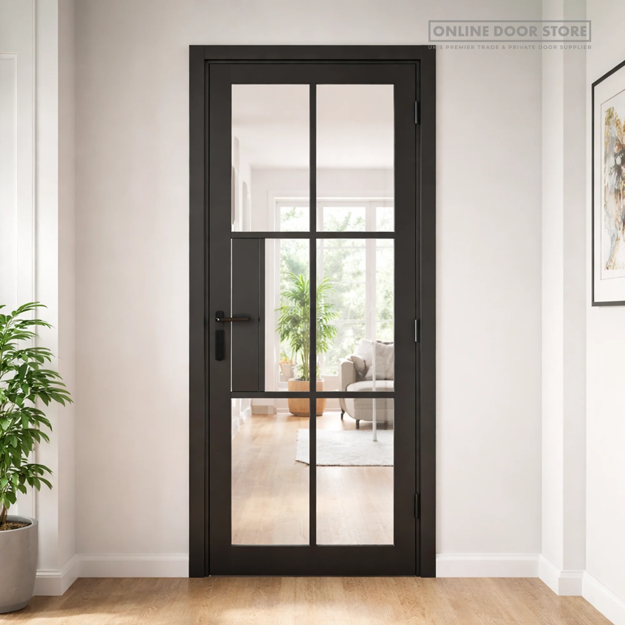 JB Kind Civic Black Internal Glazed Door - Image 2