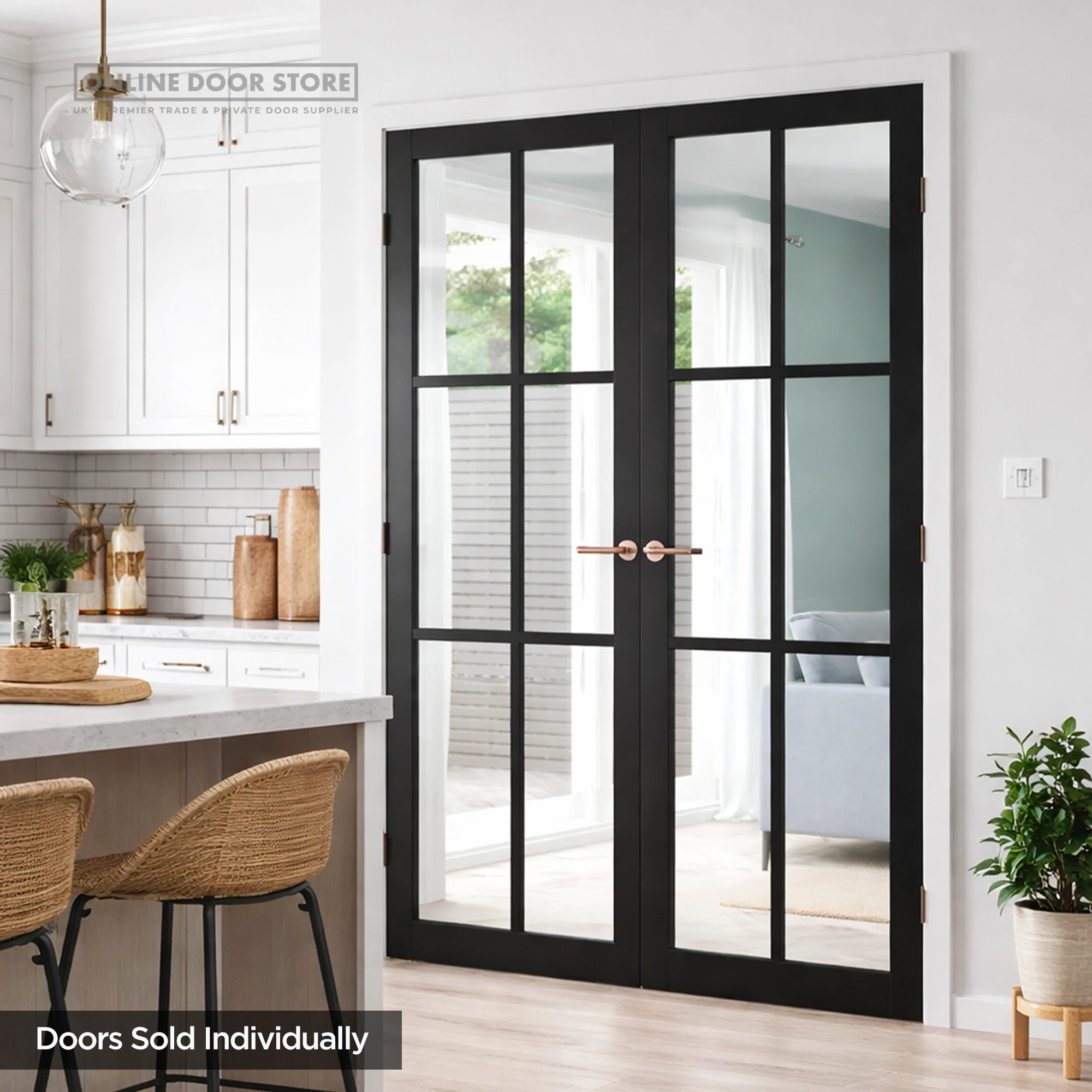 JB Kind Civic Black Internal Glazed Door - Image 3