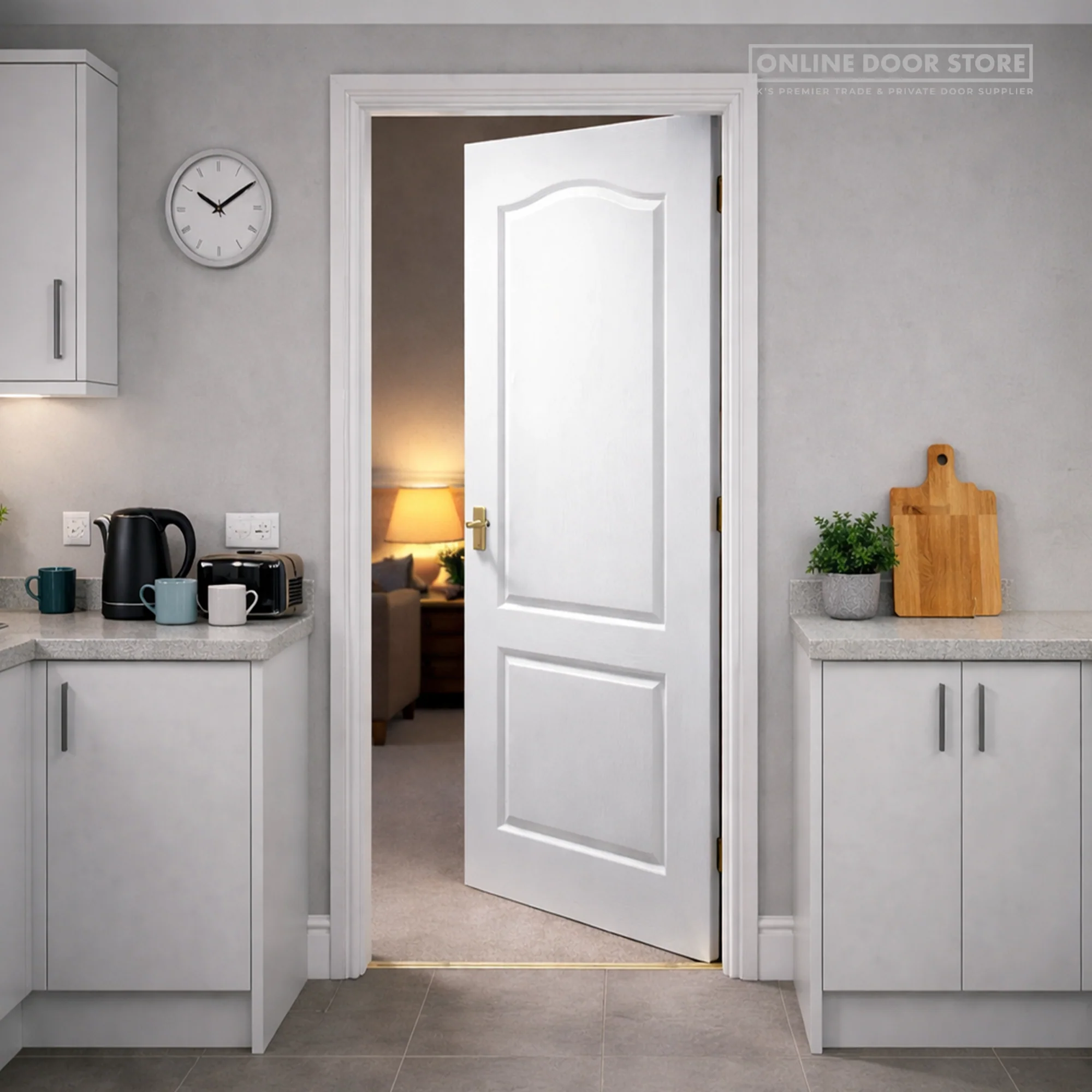 JB Kind Classique White Primed FD30 Fire Door - Image 2