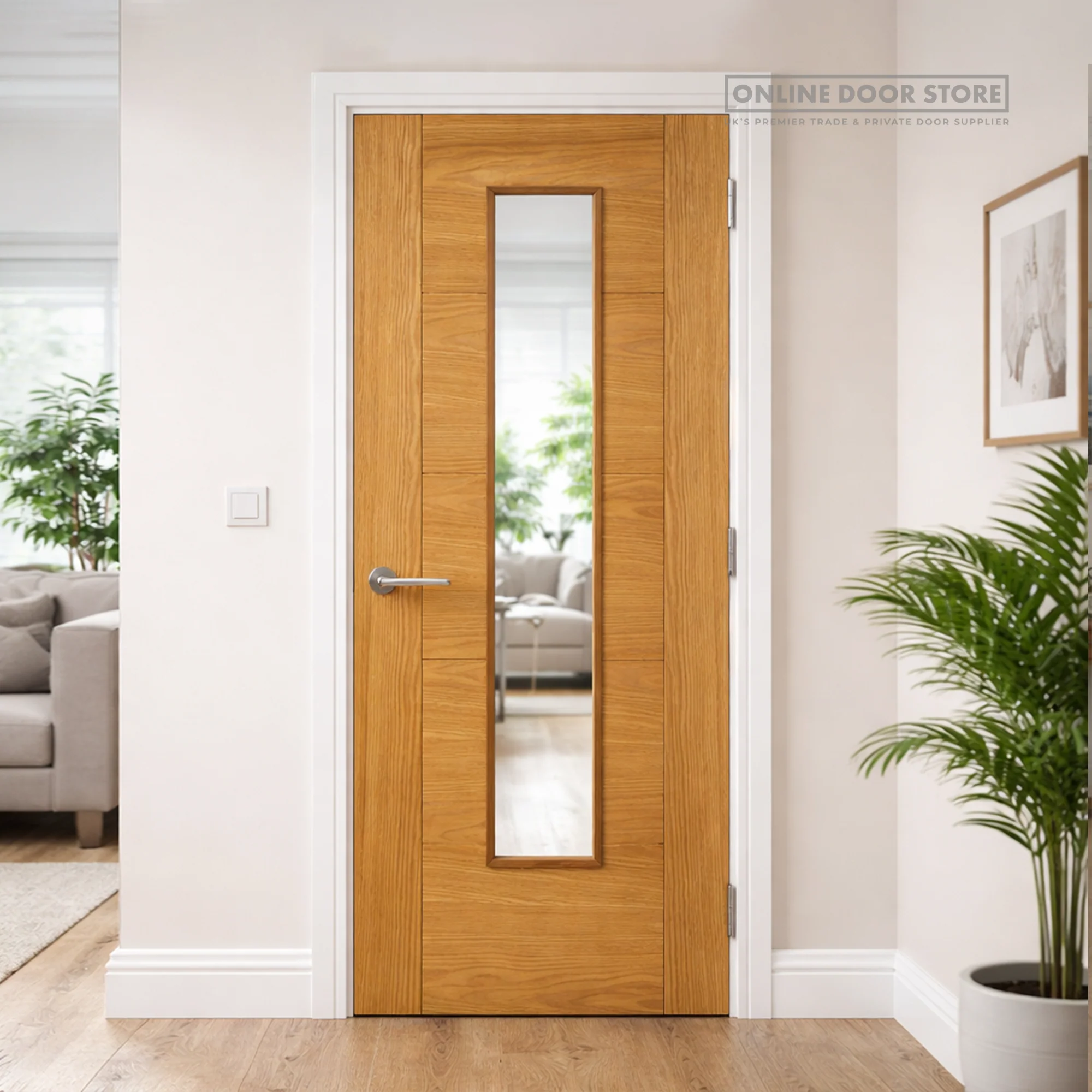 JB Kind Emral Oak Clear Internal Glazed Door - Image 2