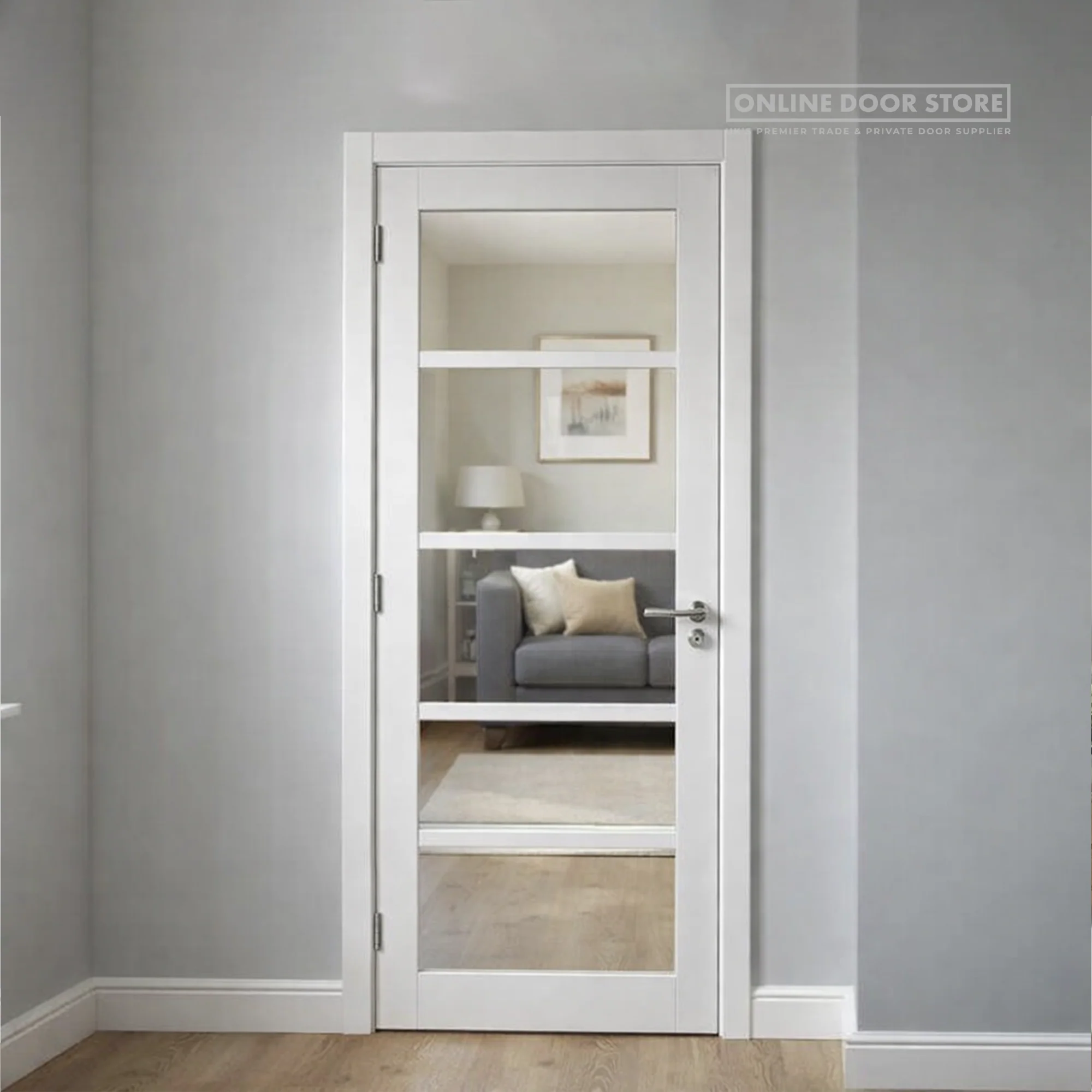 JB Kind Metro White Internal Glazed Door - Image 2