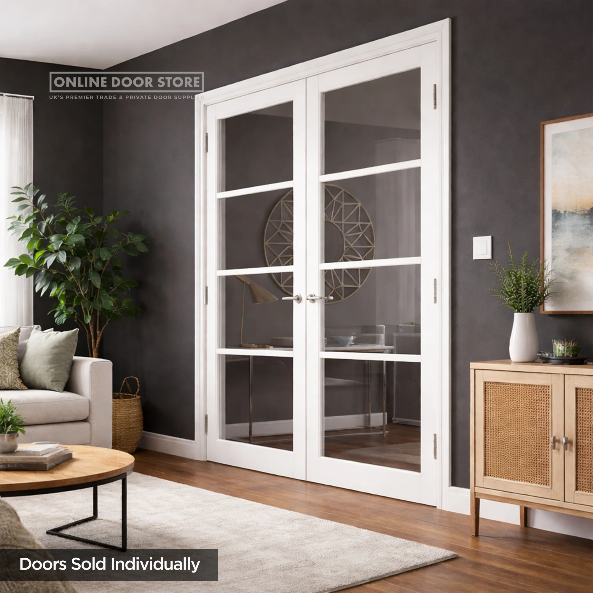 JB Kind Metro White Internal Glazed Door - Image 3
