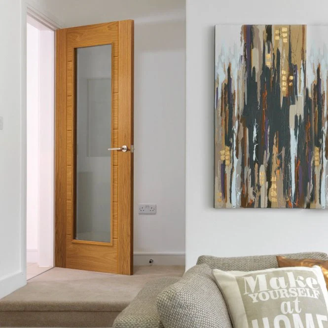 JB Kind Palomino Oak Clear Internal Glazed Door - Image 3