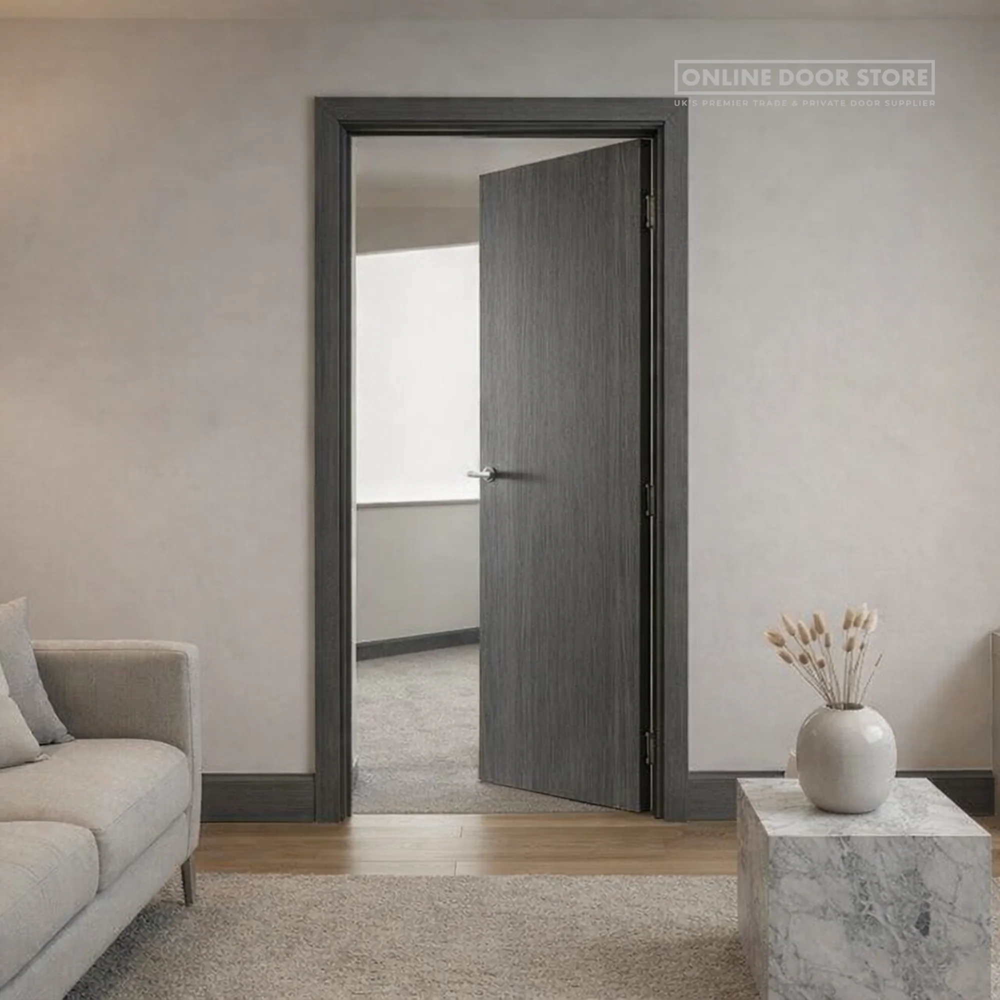 JB Kind Pintado Grey Painted Internal FD30 Fire Door - Image 2