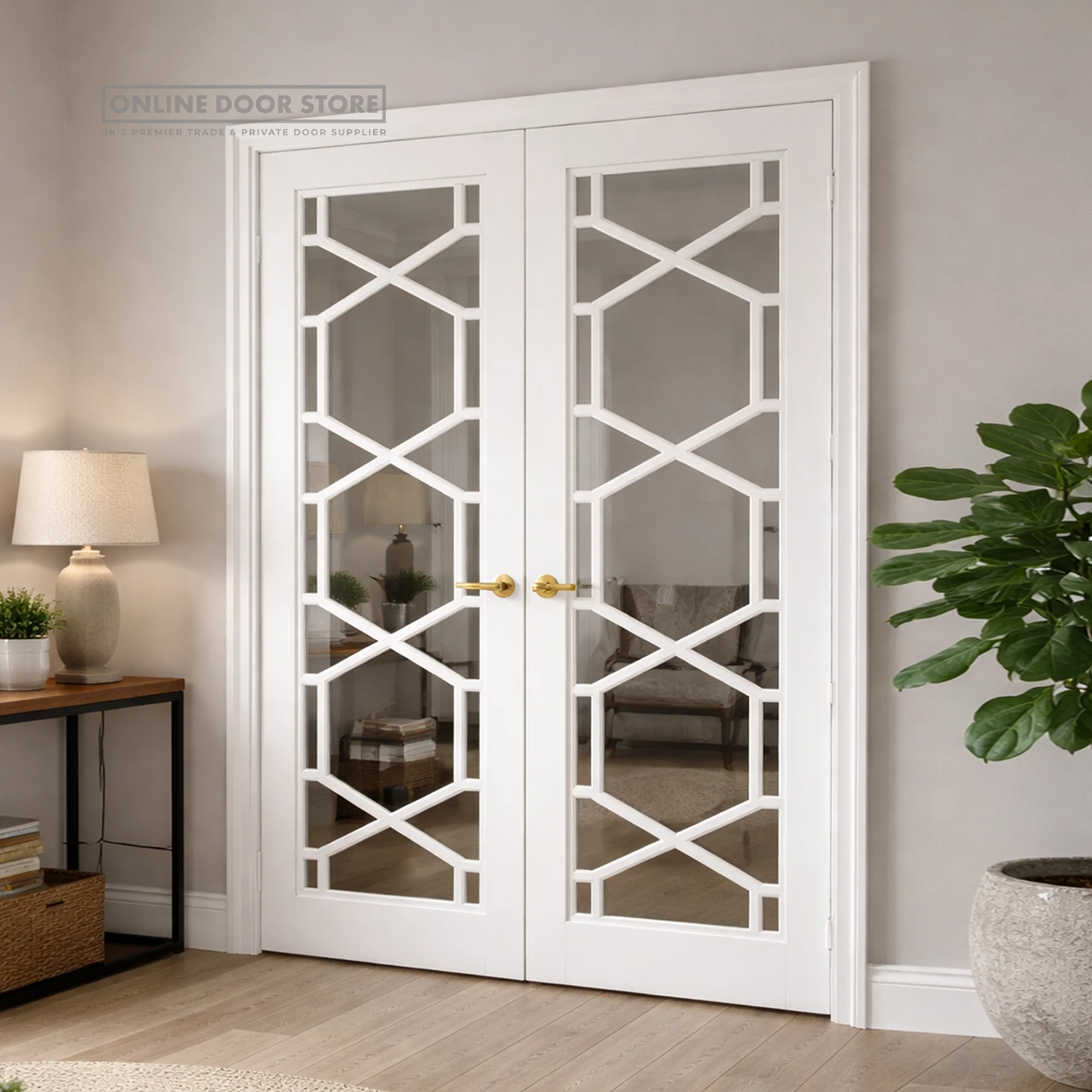 JB Kind Quartz White Clear Internal Glazed Door - Image 2
