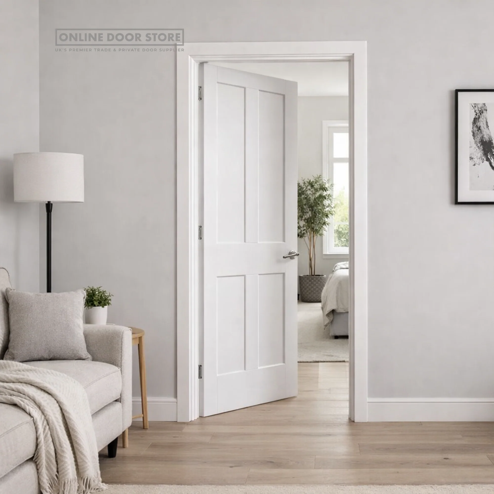 JB Kind Rushmore White Primed FD30 Fire Door - Image 2