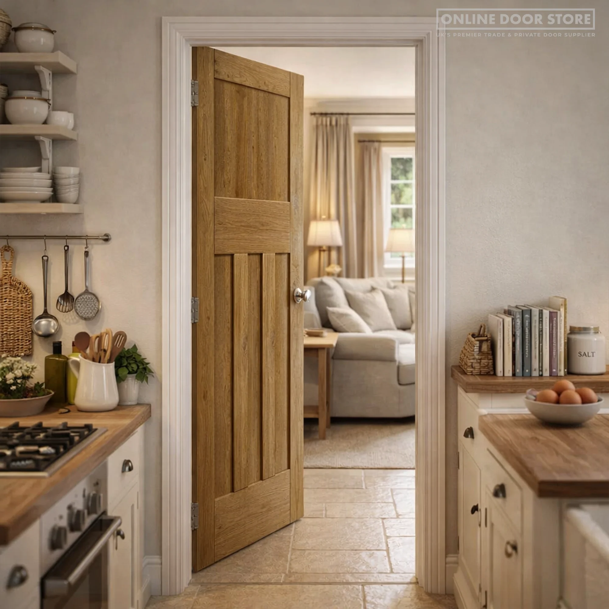 JB Kind Rustic Oak DX Internal Door - Image 2