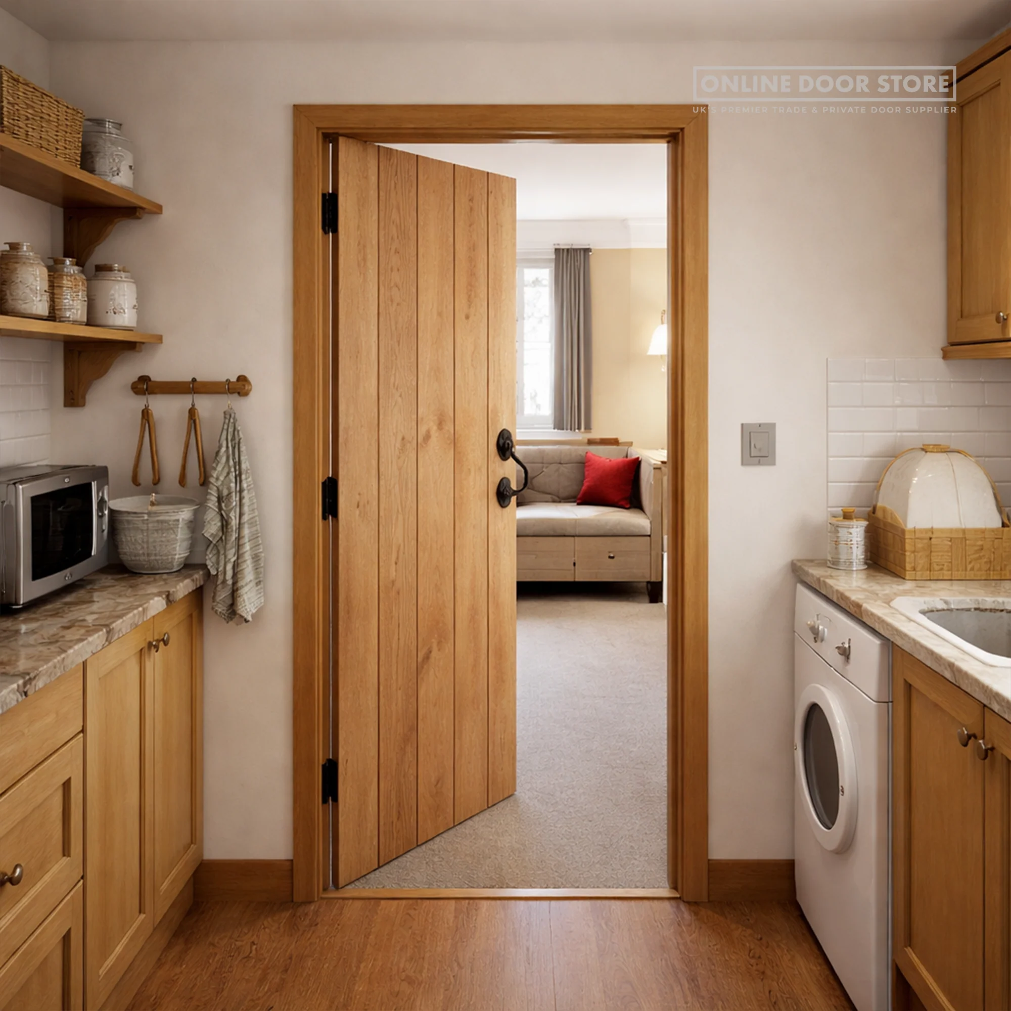 JB Kind Rustic Oak Ledged Internal Door - Image 2
