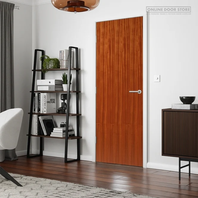 JB Kind Sapele Veneered Flush FD30 Fire Door - Image 3