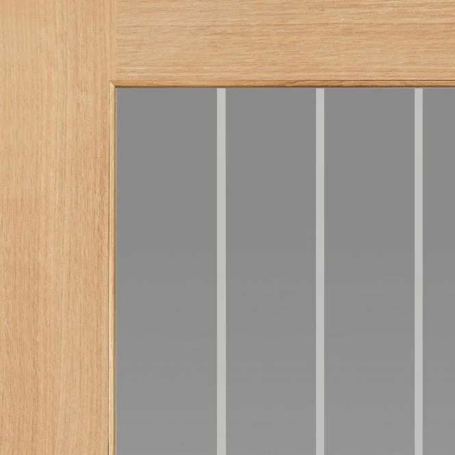 JB Kind Thames Oak One Light Clear Glazed Unfinished Internal Door - Image 4