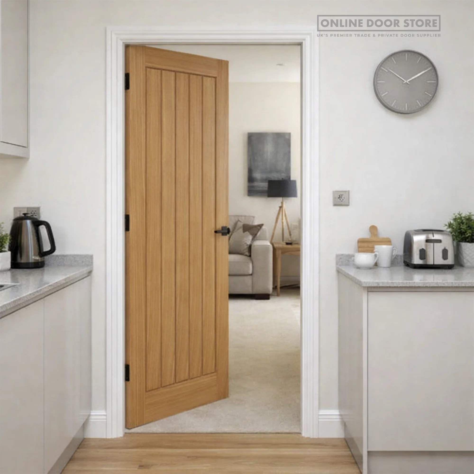 JB Kind Thames Oak Unfinished Internal Door - Image 2