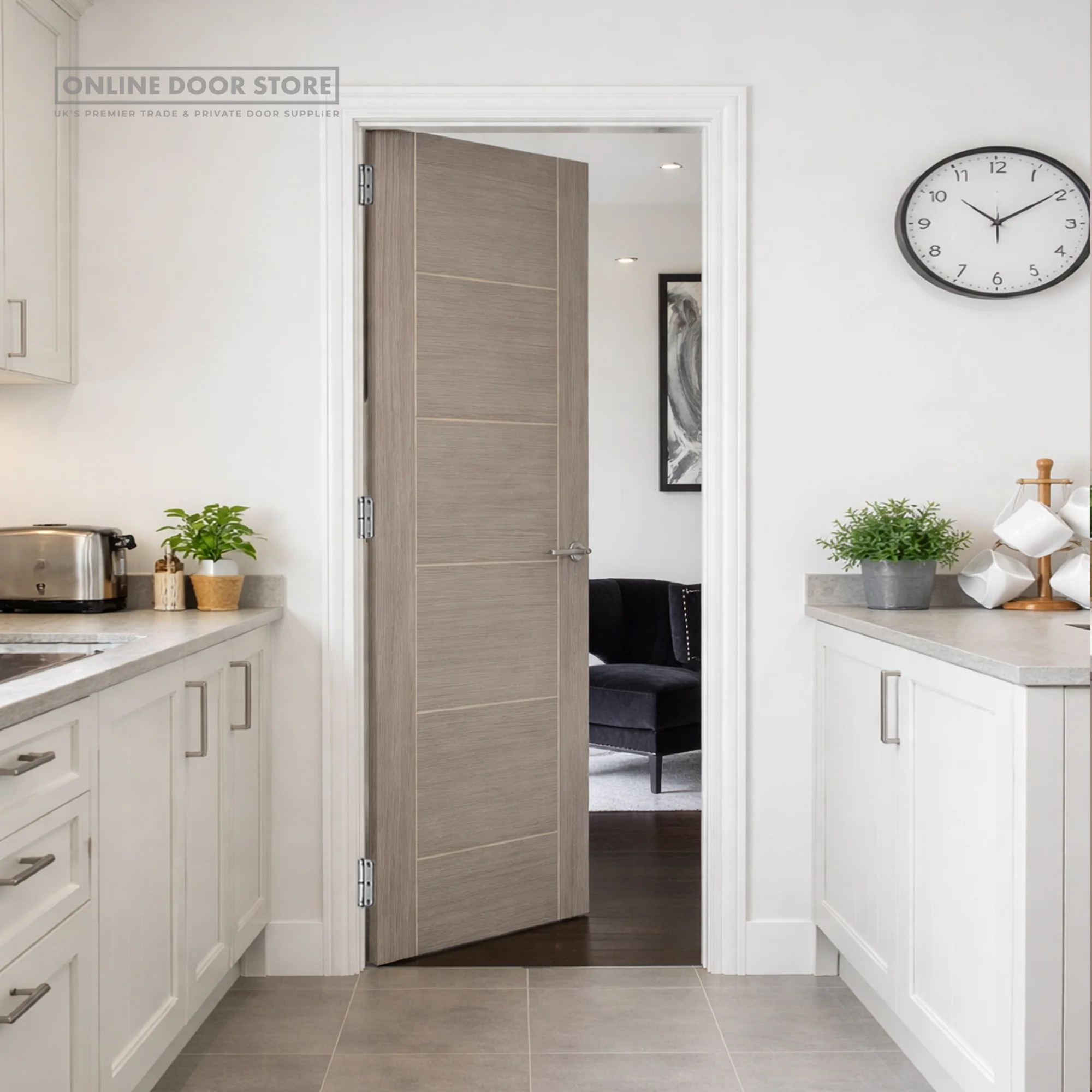 JB Kind Tigris Light Grey Laminated Internal Door - Image 2