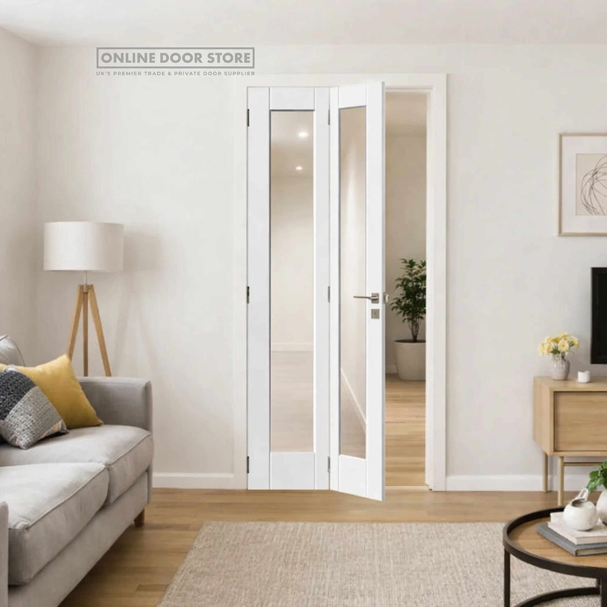 JB Kind Tobago White Primed Bi-fold Internal Door - Image 2
