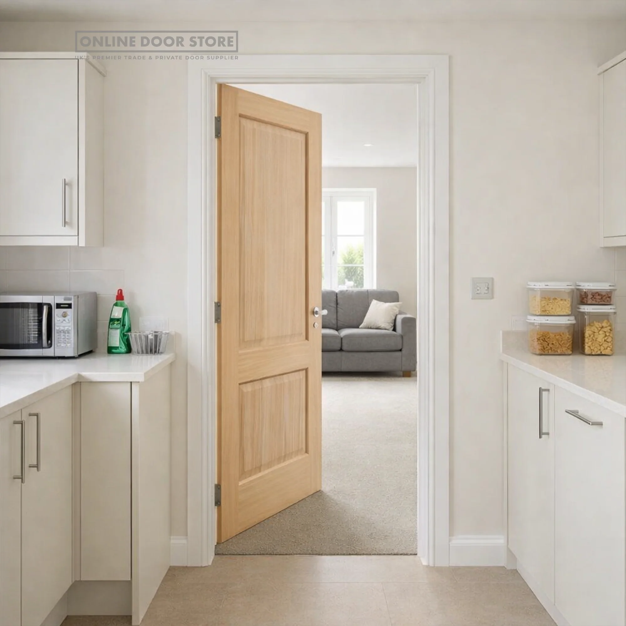 JB Kind Trent Unfinished Oak Internal Door - Image 2