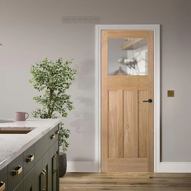 LPD 1930's Oak 4 Panel Internal Unglazed Door - Image 3