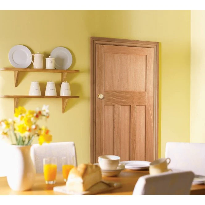 LPD 1930's Oak 4 Panel Unfinished Internal Door - Image 3