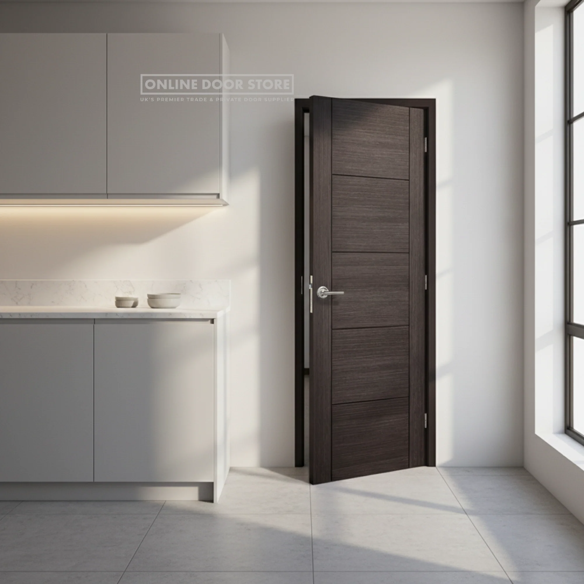 LPD Ash Grey Vancouver FD30 Fire Door - Image 3
