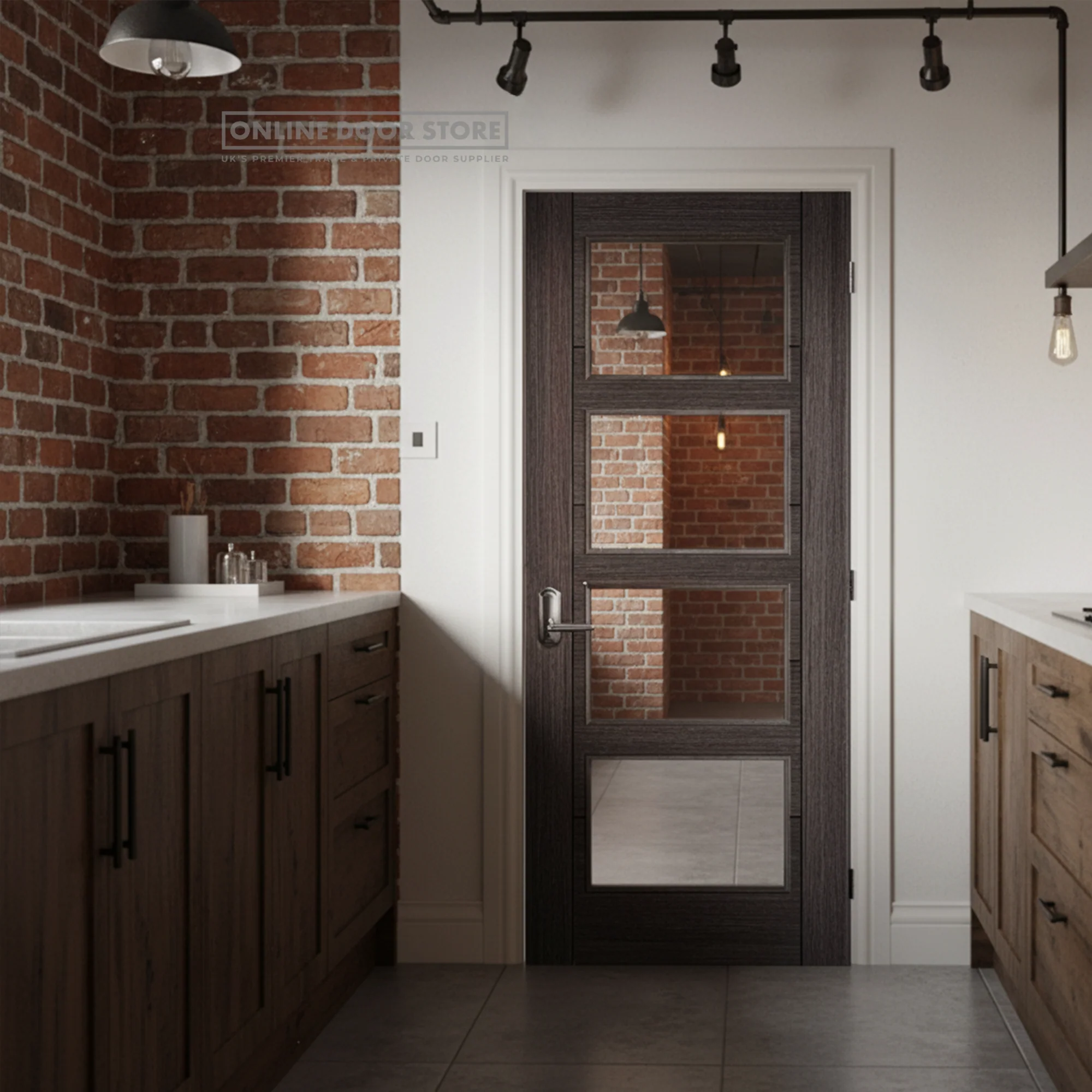 LPD Ash Grey Vancouver Internal Glazed Door 4L - Image 2