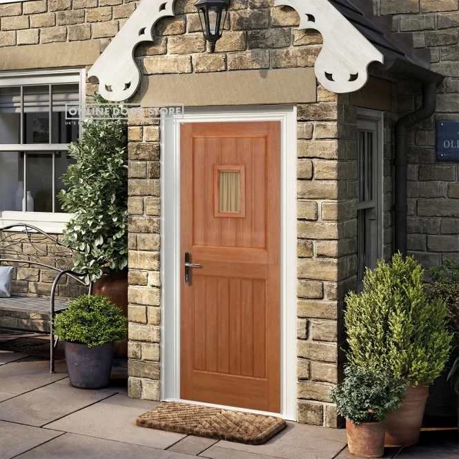 LPD Barnburgh 1LT Straight Top Hardwood Unglazed External Door - Image 3