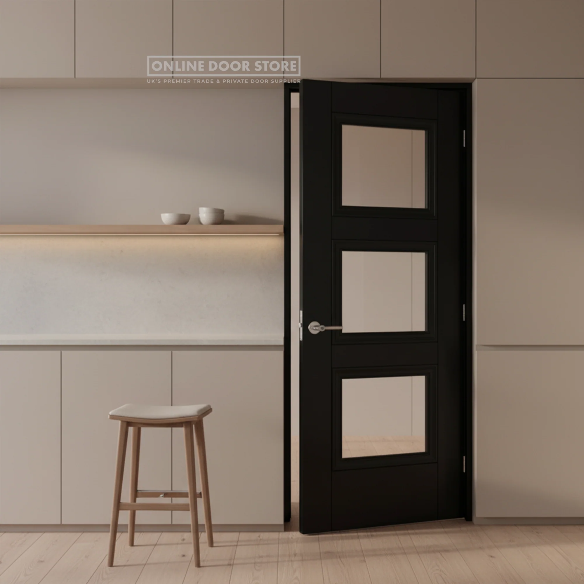 LPD Black Amsterdam 3-light Internal Glazed Door - Image 2