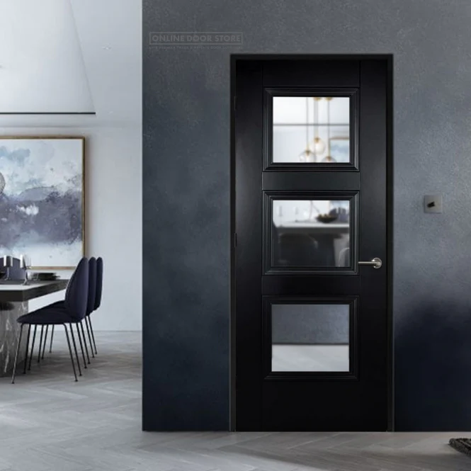 LPD Black Amsterdam 3-light Internal Glazed Door - Image 4