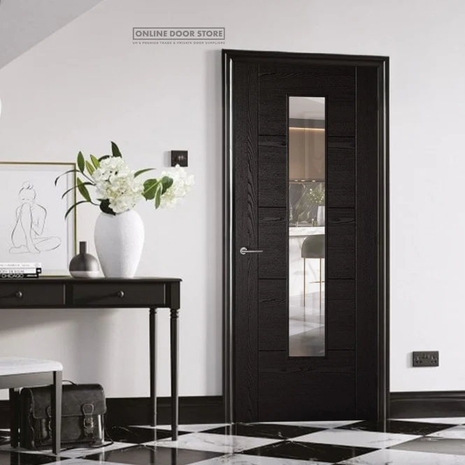 LPD Black Laminated Vancouver 1L Internal Glazed Door - Image 3