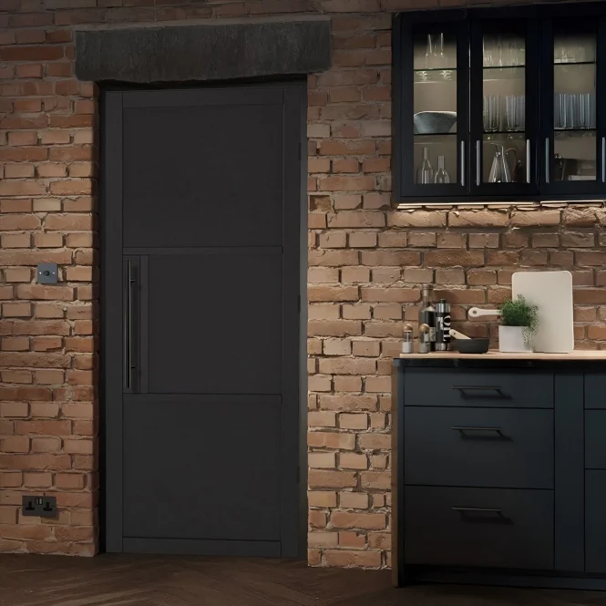 LPD Black Tribeca 3 Panel Solid Internal Door - Image 3