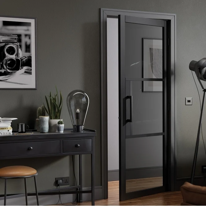 LPD Black Tribeca 3L Tinted Glass Internal Glazed Door - Image 3