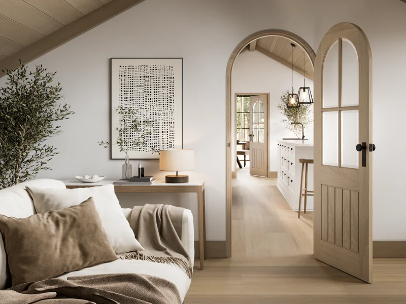 LPD Blonde Oak Mexicano Pre-finished Arched Internal Glazed Door - Image 2