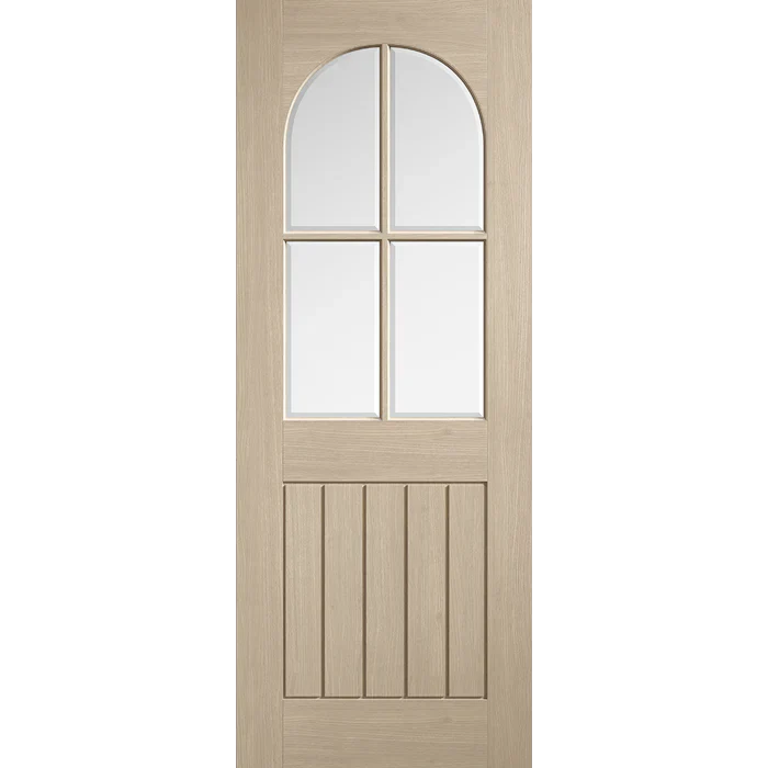 LPD Blonde Oak Mexicano Pre-finished Arched Square Top Internal Glazed Door