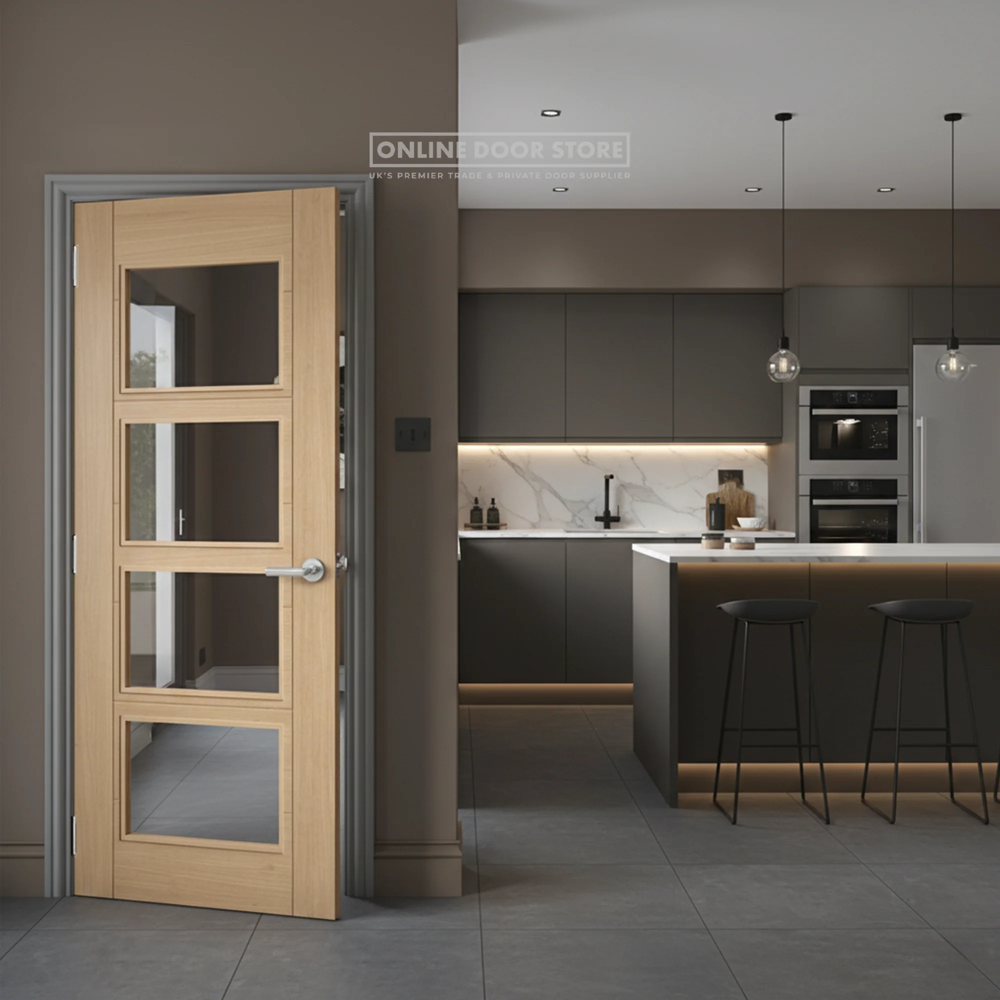 LPD Carini Pre-finished 4 Light Internal Glazed Door - Image 2