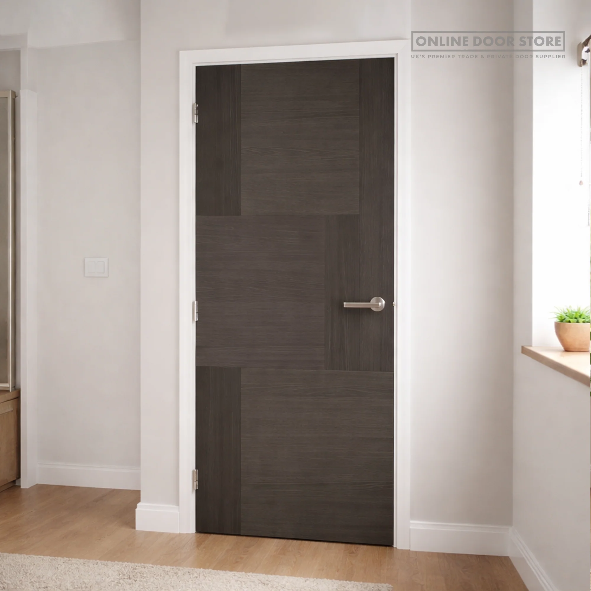 LPD Charcoal Black Seis FD30 Fire Door - Image 2