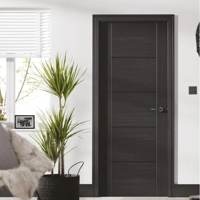 LPD Charcoal Black Vancouver 5P FD30 Fire Door - Image 3