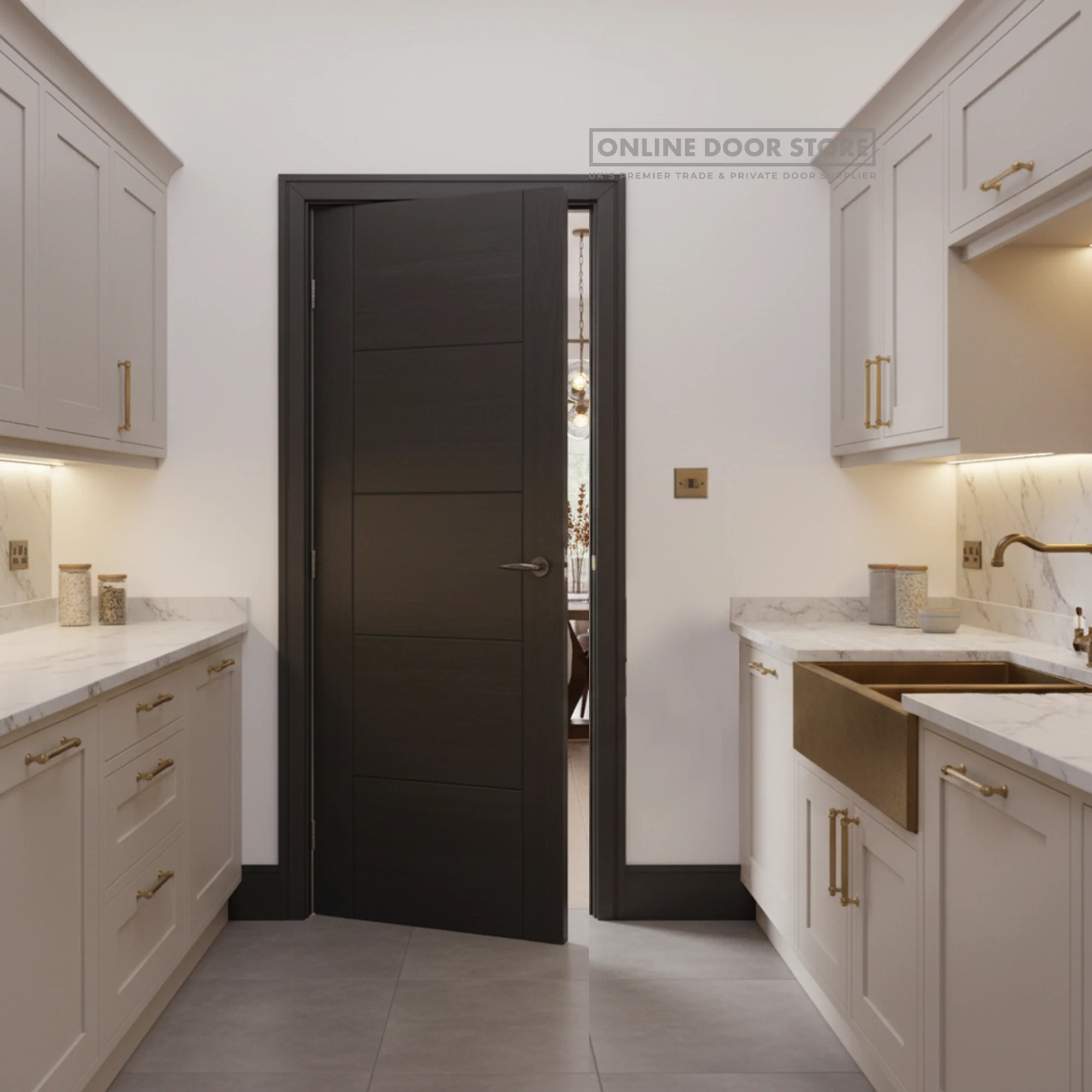 LPD Charcoal Black Vancouver 5P Internal Door - Image 2
