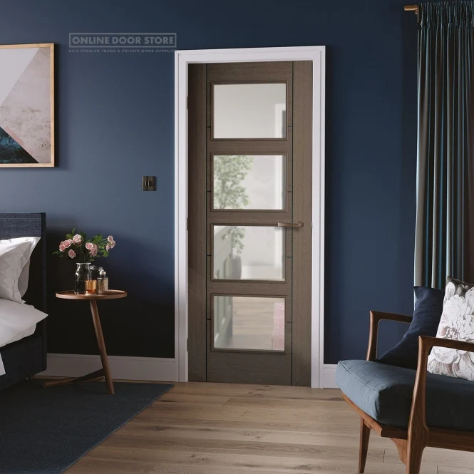 LPD Chocolate Grey Vancouver Internal Glazed Door 4L - Image 2