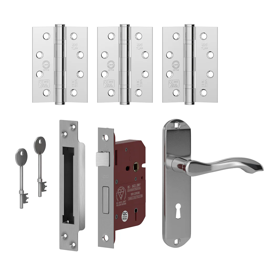 LPD External Polished Chrome Tone Handle Set - Image 2