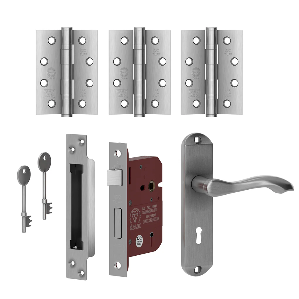 LPD External Satin Chrome Tone Handle Set - Image 2