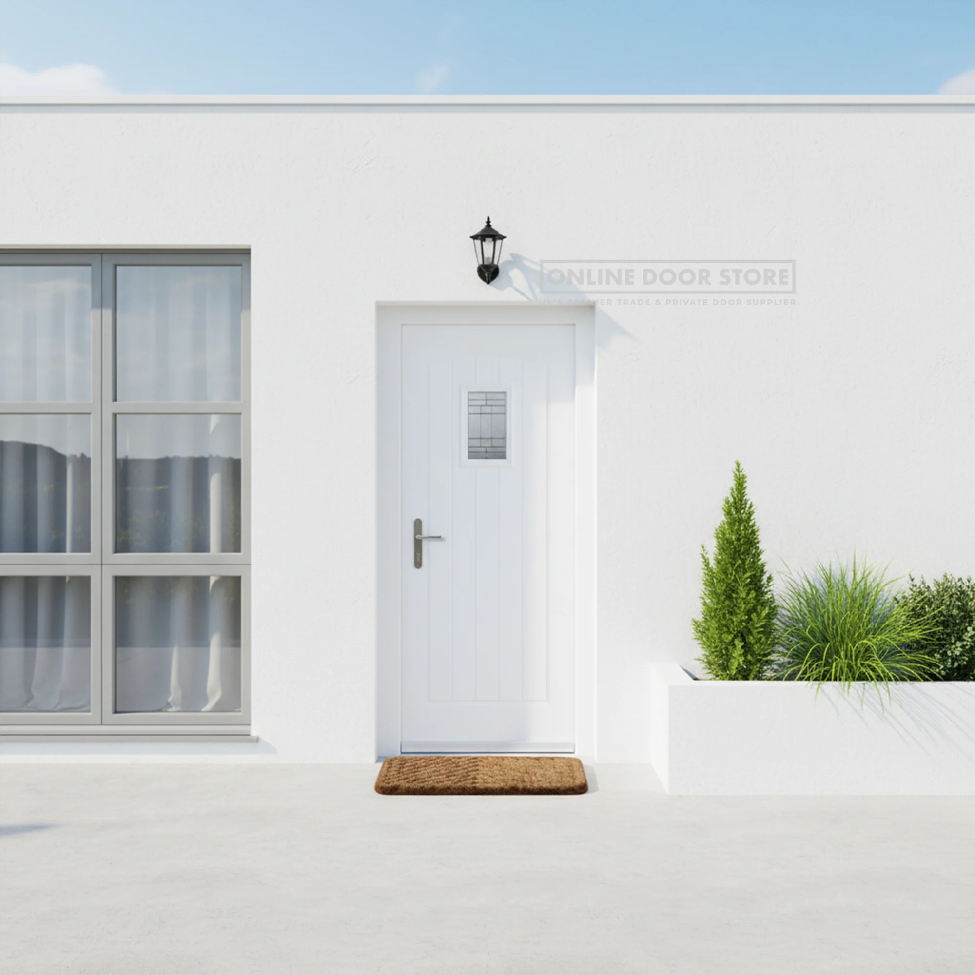 LPD GRP Cottage White External Glazed Door 1L - Image 2