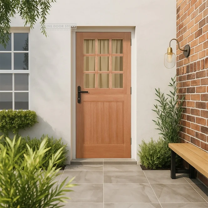 LPD Hardwood Stable Straight Top 9L M&T Unglazed External Door - Image 3
