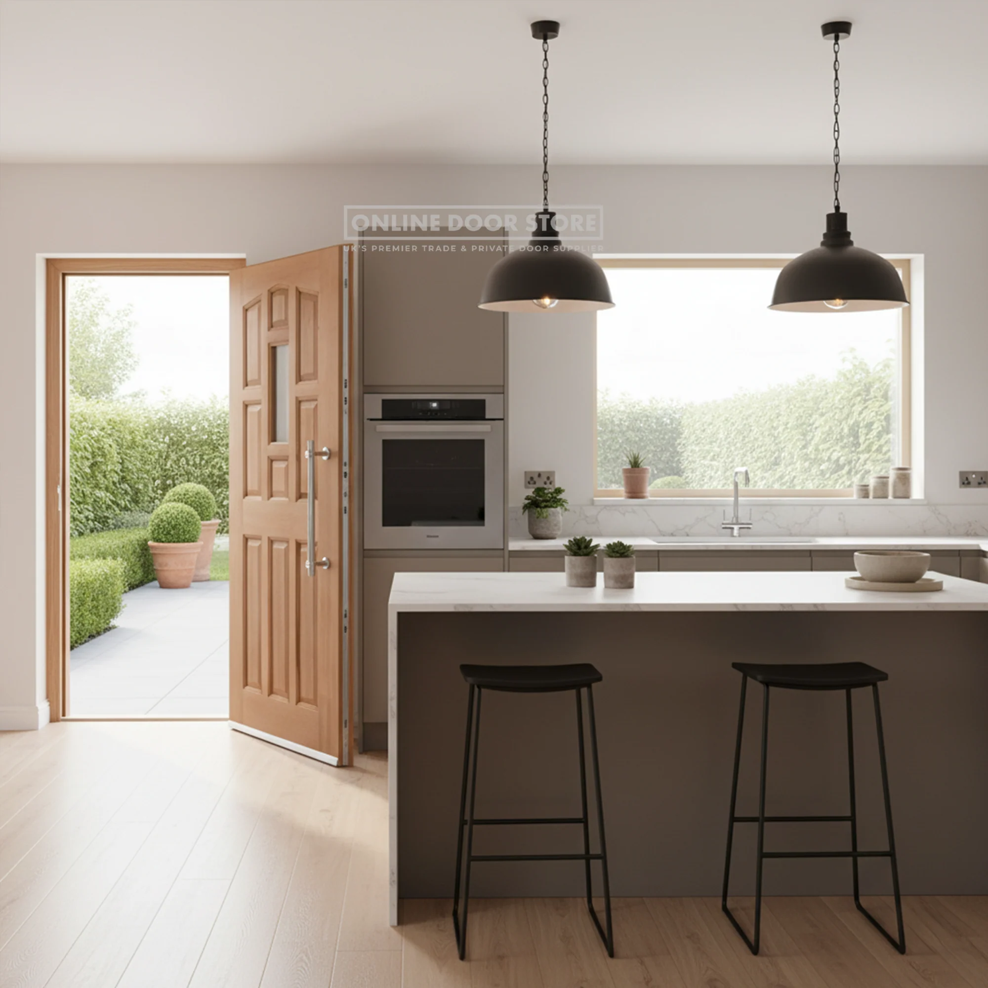 LPD Hardwood York 1L M&T Unglazed External Door - Image 2