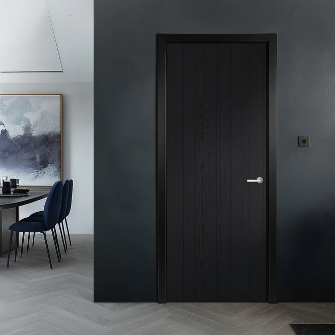 LPD Laminate Black Montreal FD30 Fire Door - Image 3