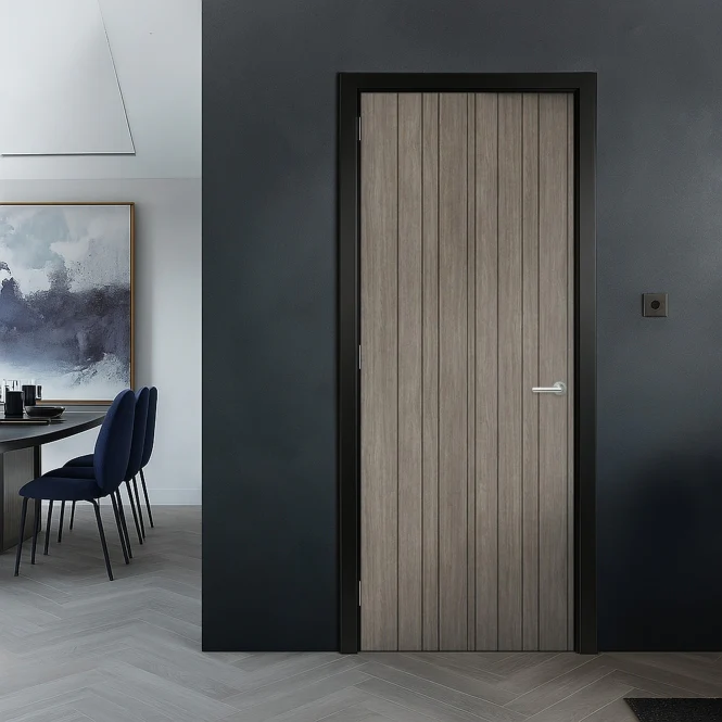 LPD Laminate Light Grey Montreal FD30 Fire Door - Image 3