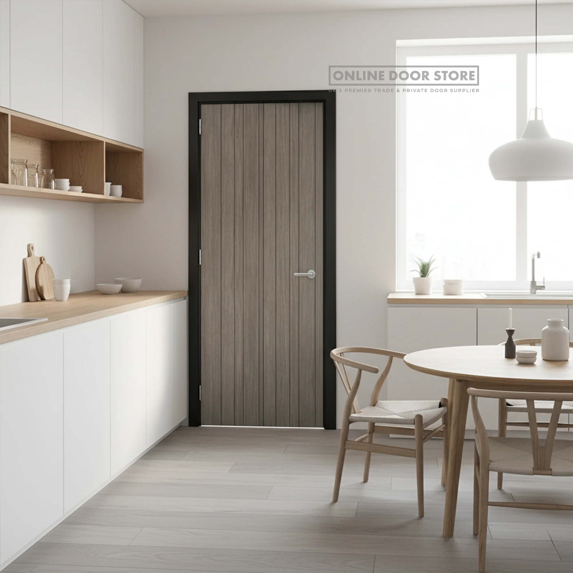 LPD Laminate Light Grey Montreal Solid Internal Door - Image 2