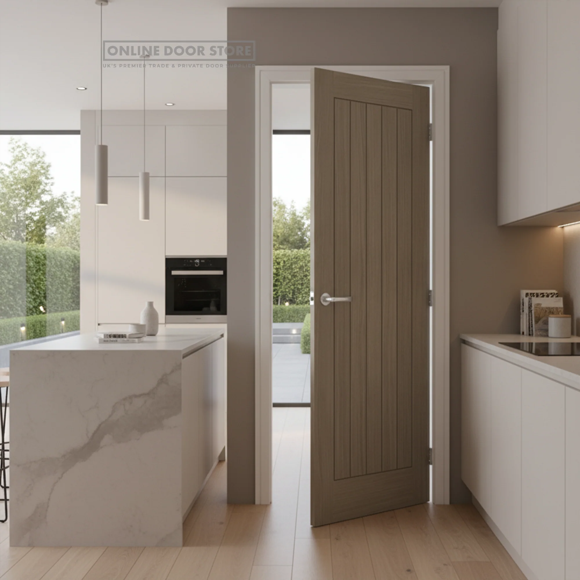LPD Light Grey Belize Pre Finished FD30 Fire Door - Image 3